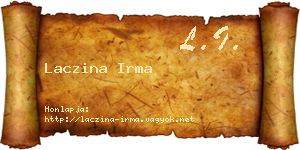 Laczina Irma névjegykártya