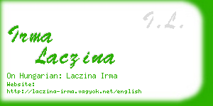 irma laczina business card